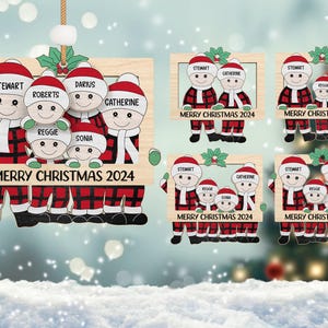 Ornamenti natalizi personalizzati per la famiglia in formato SVG, ornamenti natalizi divertenti in formato SVG, decorazioni natalizie in formato SVG per la famiglia, file SVG Glowforge
