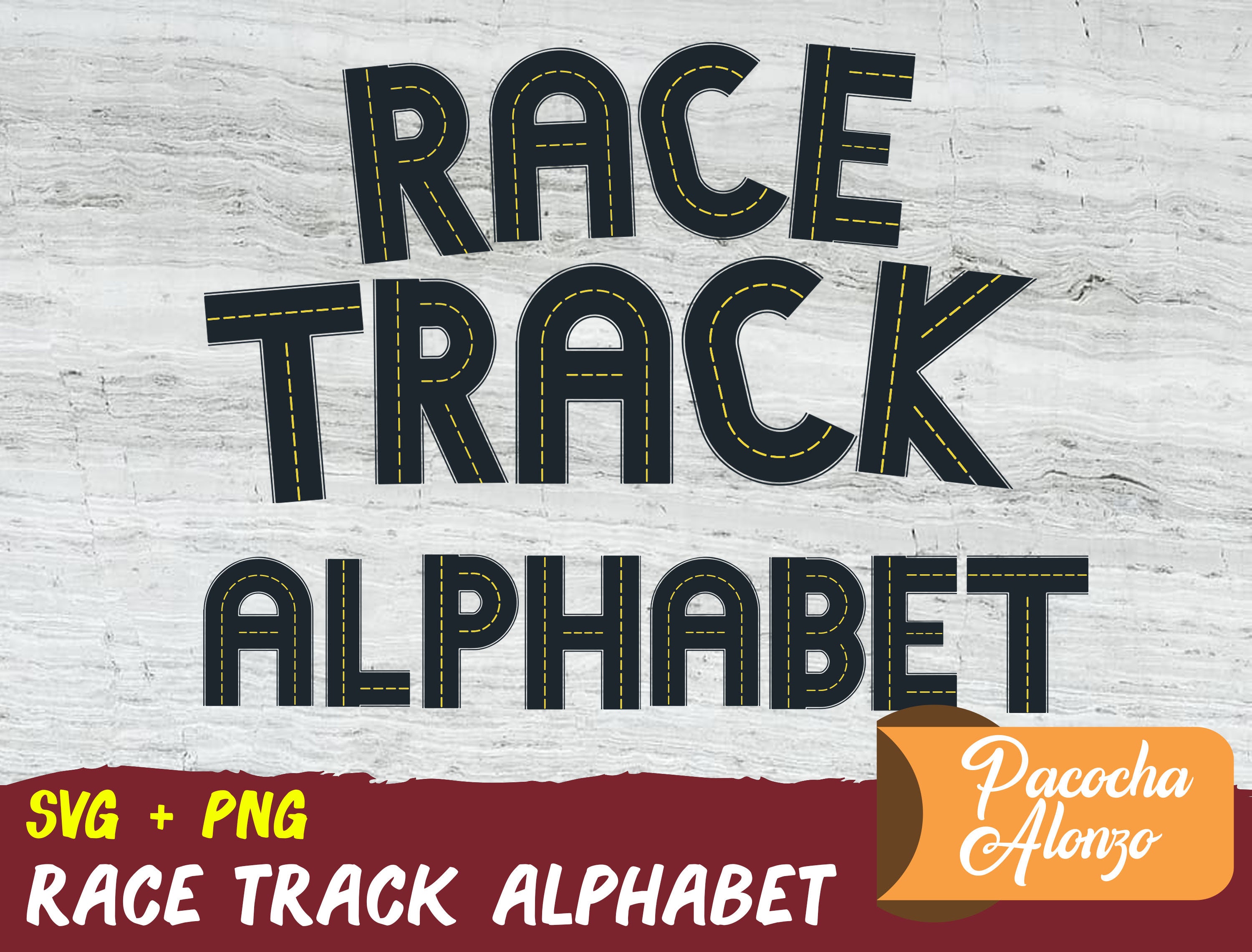 Race Track Alphabet Svgroad Numbers Letters Clipart Svg car Etsy UK