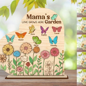 Personalized Butterfly Garden cut file, Mom Flower Garden Sign laser cut file, Mom Garden Sign Laser Cut files,Gift for Mom, Mothers Day Svg