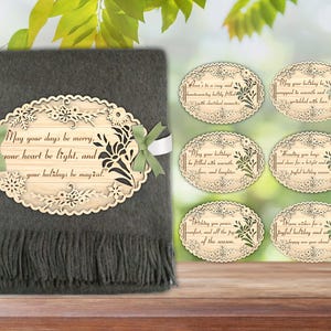 Decken-Tag mit Ornament Lasercut-Datei-Svg, Holzdecke Tag svg, Tag-Decke Vorlage Urlaub, Wohnkultur, Blanket Tag Glowforge File