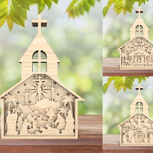 Negozio multistrato di Gesù in piedi a Pasqua SVG, Giorno di Pasqua SVG, Cristiano in piedi SVG, Storia di Gesù SVG, File SVG Glowforge tagliato al laser