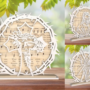 Partitura musical Jesús de pie en el día de Pascua Svg, día de Pascua Svg, cristiano de pie Svg, cruz musical Svg, Jesús Svg, archivo Glowforge Svg cortado con láser