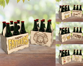 Bierhouder lasercut, houten bier- en alcoholhouders bundel gesneden bestand, bierfleshouder, bier- en snackhouder lasercut, Vaderdag-svg