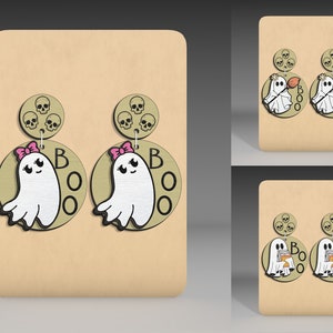 Halloween Earring Wood Laser Cut File Svg ,Cute Ghost Earrings Svg, Halloween Earring Dangle Svg ,Halloween Earrings Svg ,Glowforge Svg File