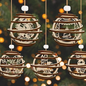 Spirale Weihnachten Ornament Cutfile SVG, lustige Weihnachten Ornament SVG, niedliche Rentier SVG, niedliche Schneemann SVG, Weihnachtsgeschenk, Weihnachtsdekoration