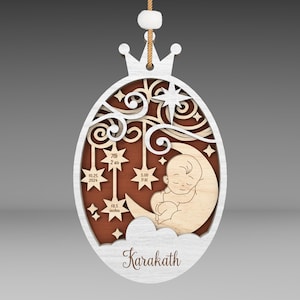 Personalisierte neue Baby Geburt Stat Oval Ornament Lasercut Datei svg, Baby Shaker Ornaments svg, Baby Andenken Geschenk, Neugeborenen Ornament svg
