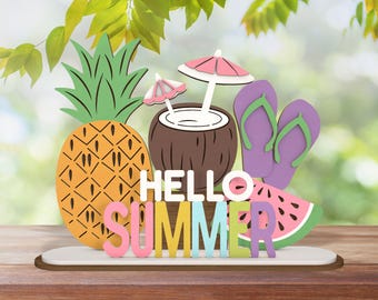 Summer Decor for Laser, Standing Summer file, hello summer laser, Beach life cut file svg, Summer Sign Laser Cut File, Glowforge Laser File