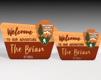 National Park Service Welcome Sign Svg, National Park Hiker Gift, NPS Welcome Park Svg,Forest Service Sign Svg,Custom Laser Engraved SVG