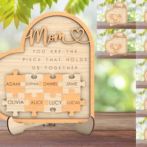 Personalisierte SVG-Datei, Muttertag Puzzle Zeichen, Muttertagsgeschenk von Enkelkindern, Geschenk für Mama, Muttertagsgeschenk