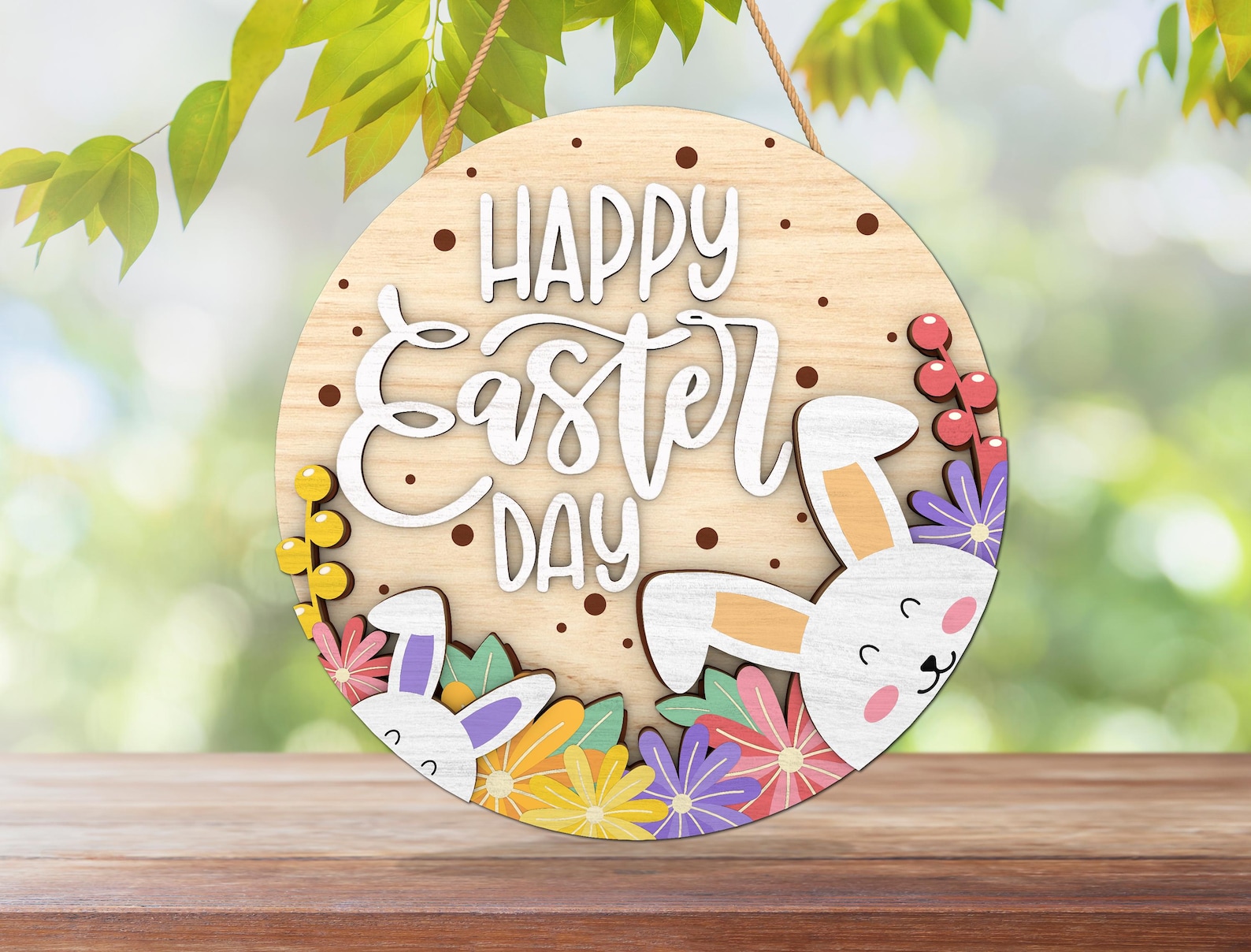Happy Easter Day Door Sign Lasercut File Svg,easter Bunny Door Hanger ...