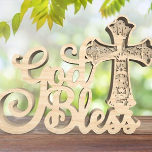Multillayer Gott segne Ostertag stehende svg, er ist auferstandene svg, Jesus svg, Christianity svg, Ostern-Dekor, Jesus-Geschichte Lasercut-Datei-Svg