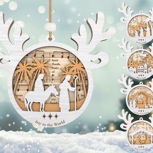 Musik Notenblatt Krippe Ornamente Cutdatei