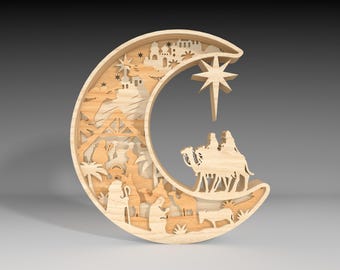 Nativity Christmas Multilayer Standing Lasercut File Svg,Standing Nativity Scene Svg,Christianity Lasercut Svg ,Nativity Svg,Christmas Decor