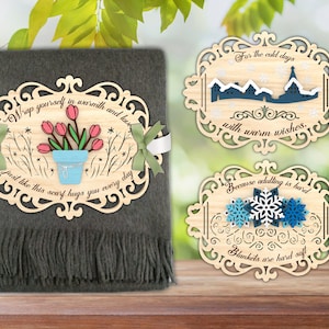 Winter-Decke mit Ornament Lasercut-Datei-Svg, Holzdecke Tag svg, Tag-Decke Vorlage Urlaub, Wohnkultur, Glowforge-Datei