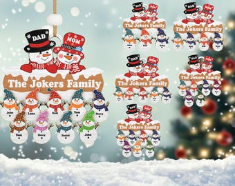 Christmas Family Personalized Ornaments Lasercut File Svg,Snowman Christmas Ornament Svg,Family Christmas Svg,Christmas Decor,Glowforge File