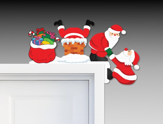 Fichier STL 🎅 Coin De Porte De Noël (Père Noël, Décoration, Décoratif