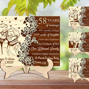 Archivo de corte SVG de abuelos de pie personalizado, letrero de arte lineal de abuelos, regalo de aniversario, archivo de corte láser del día de San Valentín, corte SVG de Glowforge