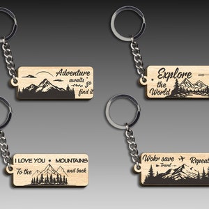 Adventures Keychain Lasercut Svg Bundle,vacation Keychain Svg,engraved ...