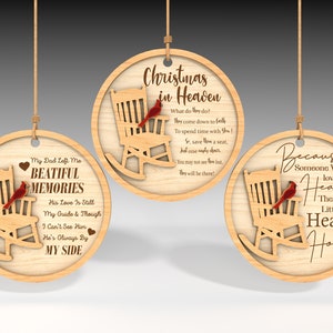 Red Cardinal Christmas Ornament Laser Cut Files, Cardinal Ornament Svg,Memorial Ornament Svg, Christmas Ornament Svg,Digital Laser Cut Files