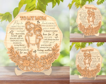 Tischschild Mutter Tag svg, Mütter Laser-Schnitt, Muttertag Regalschild Datei, To My Mom svg, Geschenk für Mama svg, Love You Mom, Lasercut-Datei-Svg