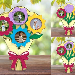Mother's Day Floral Magnet Photo Frame ,Mother’s Day Photo Frame Svg, Mother Day Svg, Photo Gift For Mom, Gift for Mama Svg,Laser Ready File