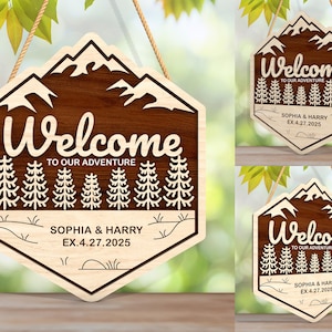 Benutzerdefinierte USA Nationalparks Zeichen, personalisiertes Hochzeitsschild, Nationalpark Familienname Zeichen, Nationalparks Willkommensschild, Camper RV Geschenk