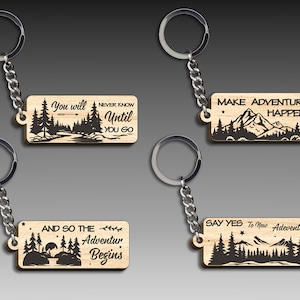 Adventures Keychain Lasercut Svg Bundle,vacation Keychain Svg,engraved ...