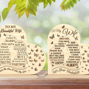 Dia dos Namorados Casal em Pé Lasercut Svg, Presente do Marido, Presente de Aniversário da Esposa, Coração de Madeira em Forma de Svg, Presentes de Noivo, Para Minha Esposa