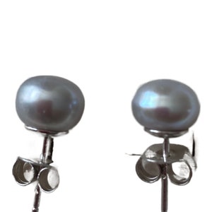 8mm Silver Kaori Pearl Earrings