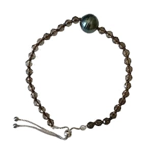 Tahitian Cultured Pearl & Smokey Quarts Bracelet