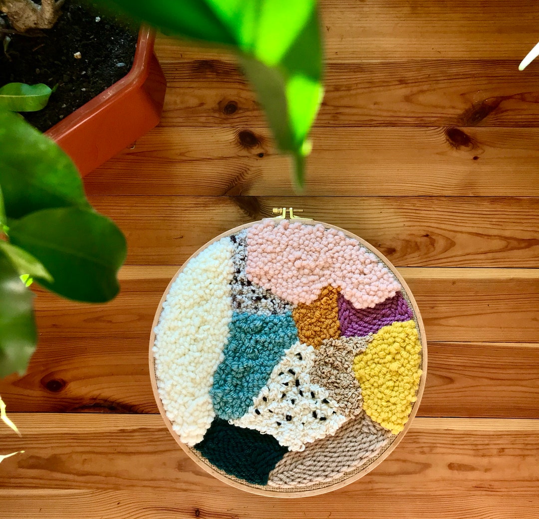 Abstract Art Geometric Art Punch Needle Wall Hanging Embroidery Wall ...