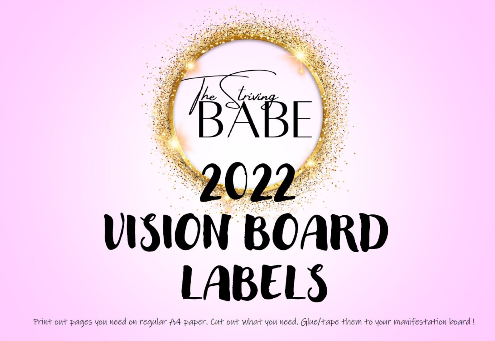 2022 Printable Manifesting Vision Board 50 Graphic Labels | Etsy Nederland