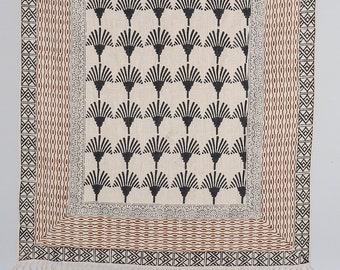 Cotton Throw Blanket, Block Printed Cotton Throw, Living Room Decor, Sofa Throws, King Size Bedspread, Mudcloth Blanket, Vibrant Home Accent