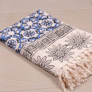 Blue and rust throw blanket 2025