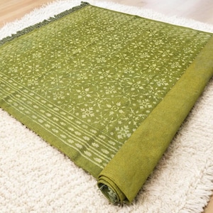 ホームデコレーションラグ コットンエリアラグ ブロックプリントラグ | リビングルーム、ベッドルーム、キッチン、床