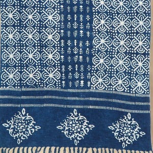 Indigo katoenen plaid, handblok bedrukt plaid bloemendeken Designer zomerdeken, handgeweven handgemaakte katoenen plaids, boho bankbeddecoratie
