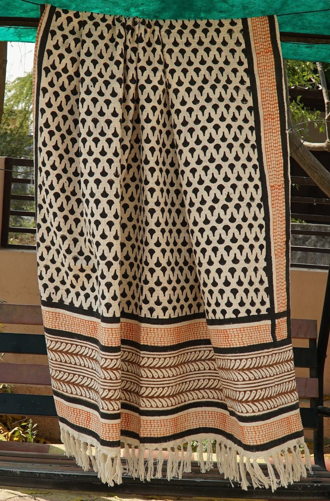 Mantas de tela de barro para sofás En óxido de telar de mano