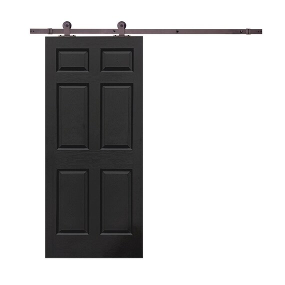 36 X 80 Stained Mdf 6 Panel Sliding Barn Door With Panel Sliding Barn Door, 36 X 80 Sliding Barn Door