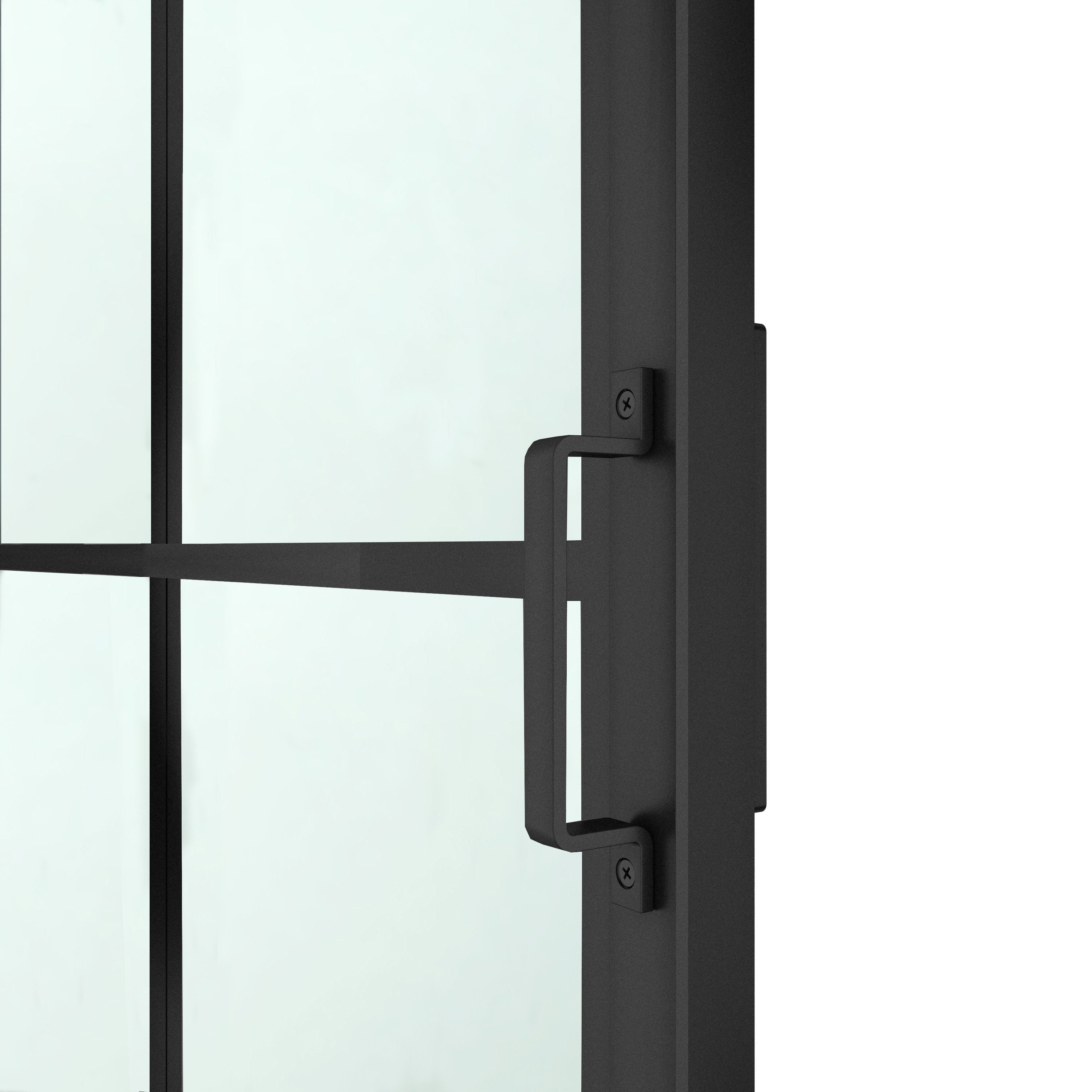 6lite Tapered Glass Barn Door Steel Frame Sliding Hardware Kit and