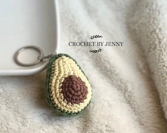 Crochet Avocado Keychain | Handmade Cotton Bag Charm