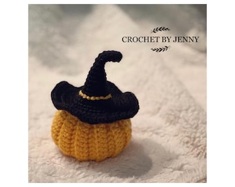 Handmade Crochet Pumpkin Air Freshener | Witch Hat, Essential Oil