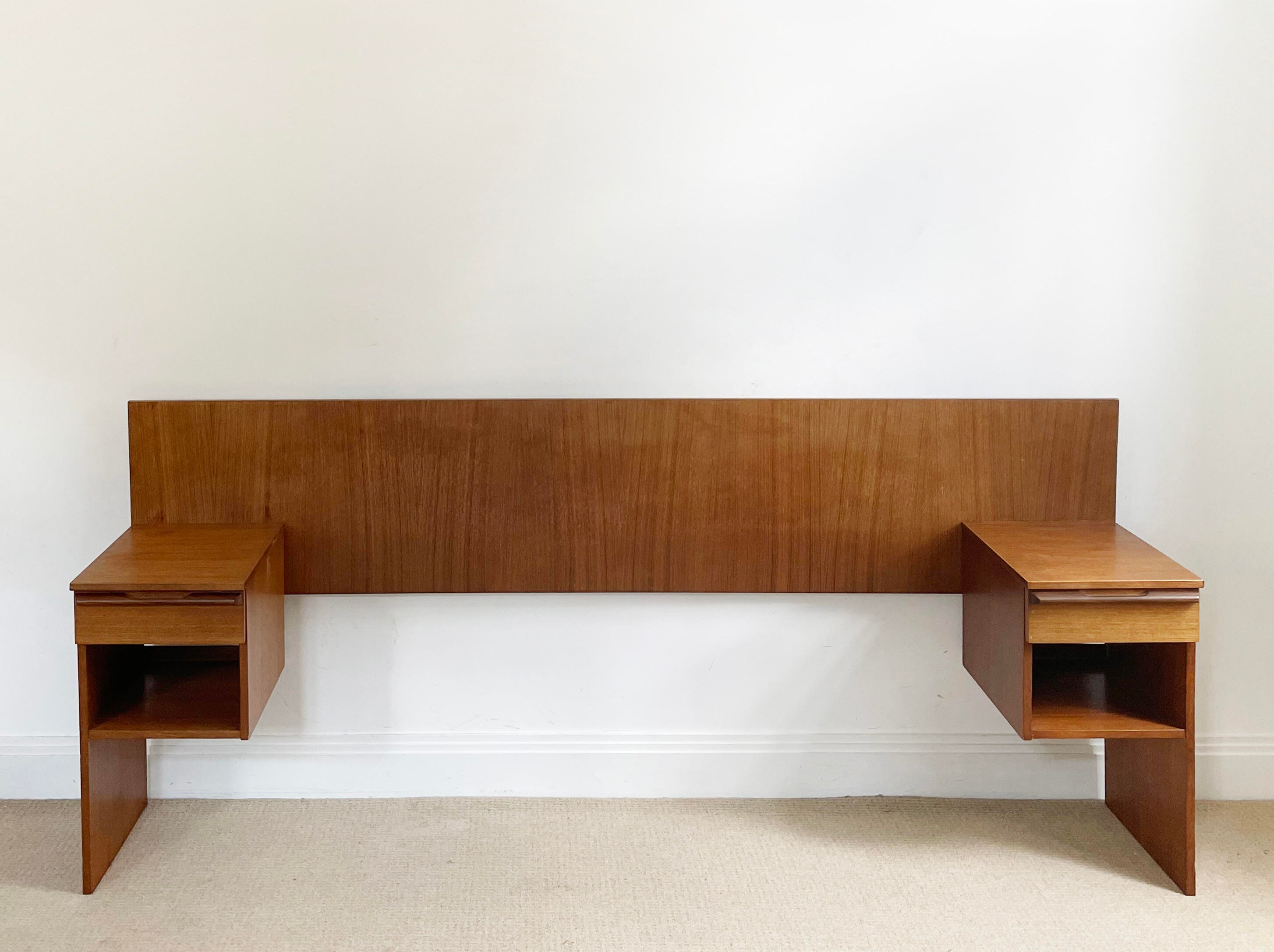 Midcentury teak headboard frame by Avalon Etsy