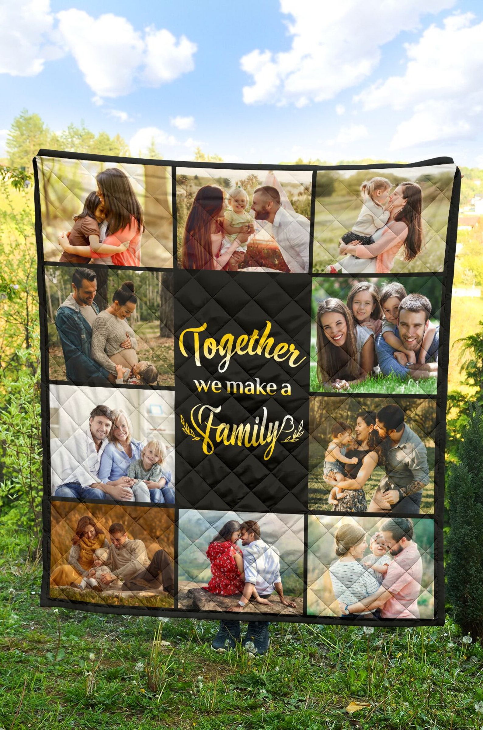Custom Photo Quilt Blanket Family Custom Quilt Personalized Etsy