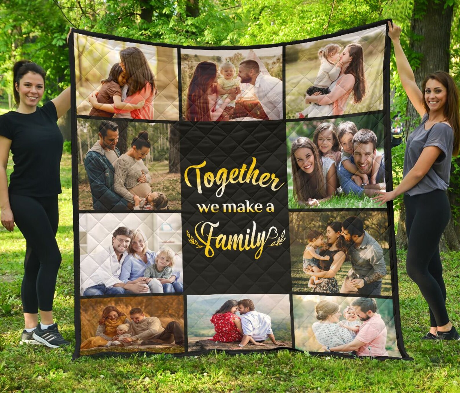 Custom Photo Quilt Blanket Family Custom Quilt Personalized Etsy