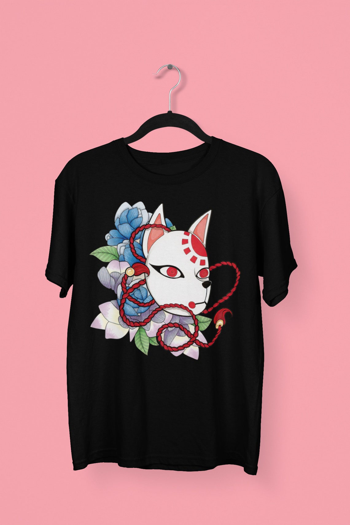 Japan Kitsune Mask Sweatshirt Anime Kitsune Mask T-shirt Fox | Etsy