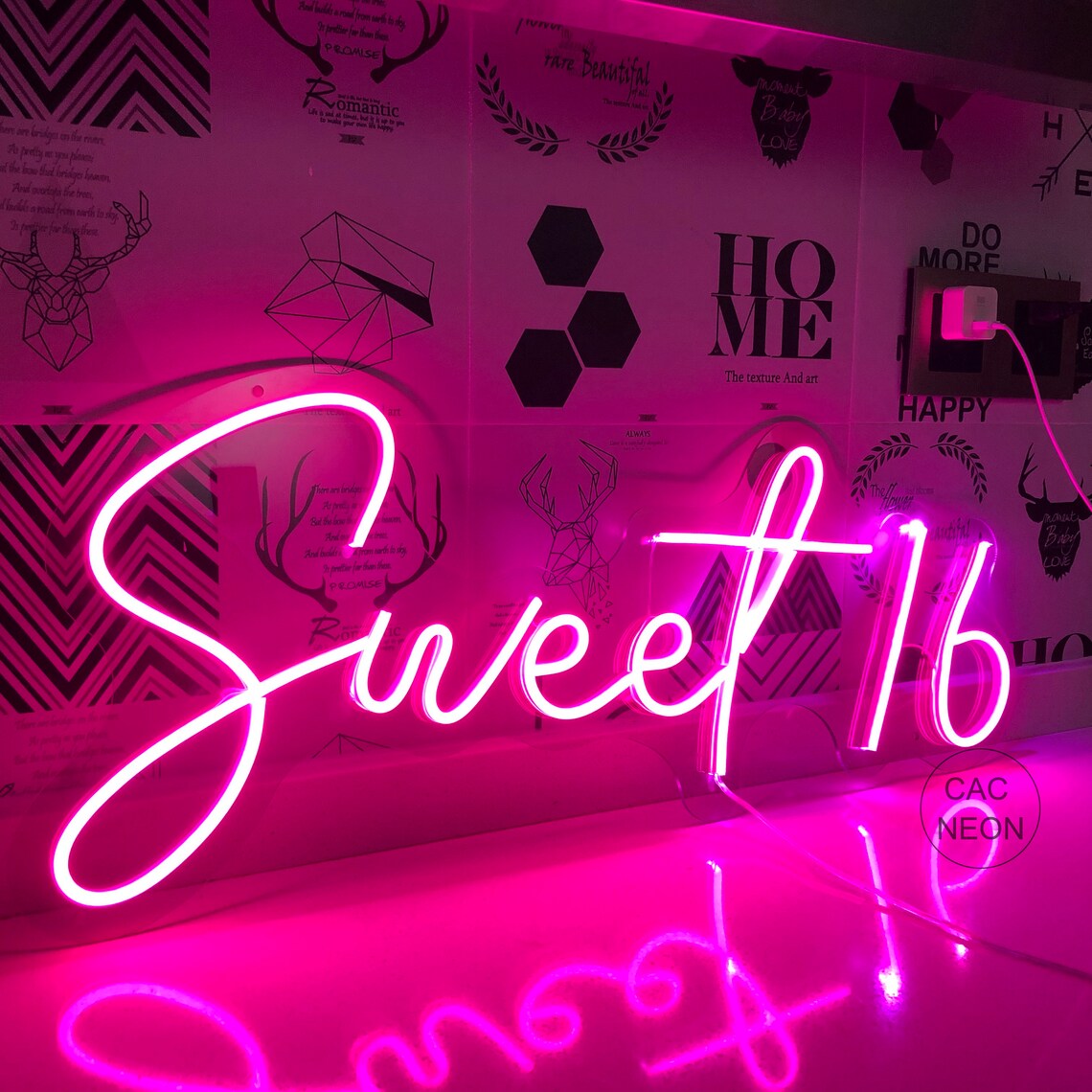 Custom Neon Sign Sweet 16 Custom Neon Sign For Wedding Acrylic Etsy