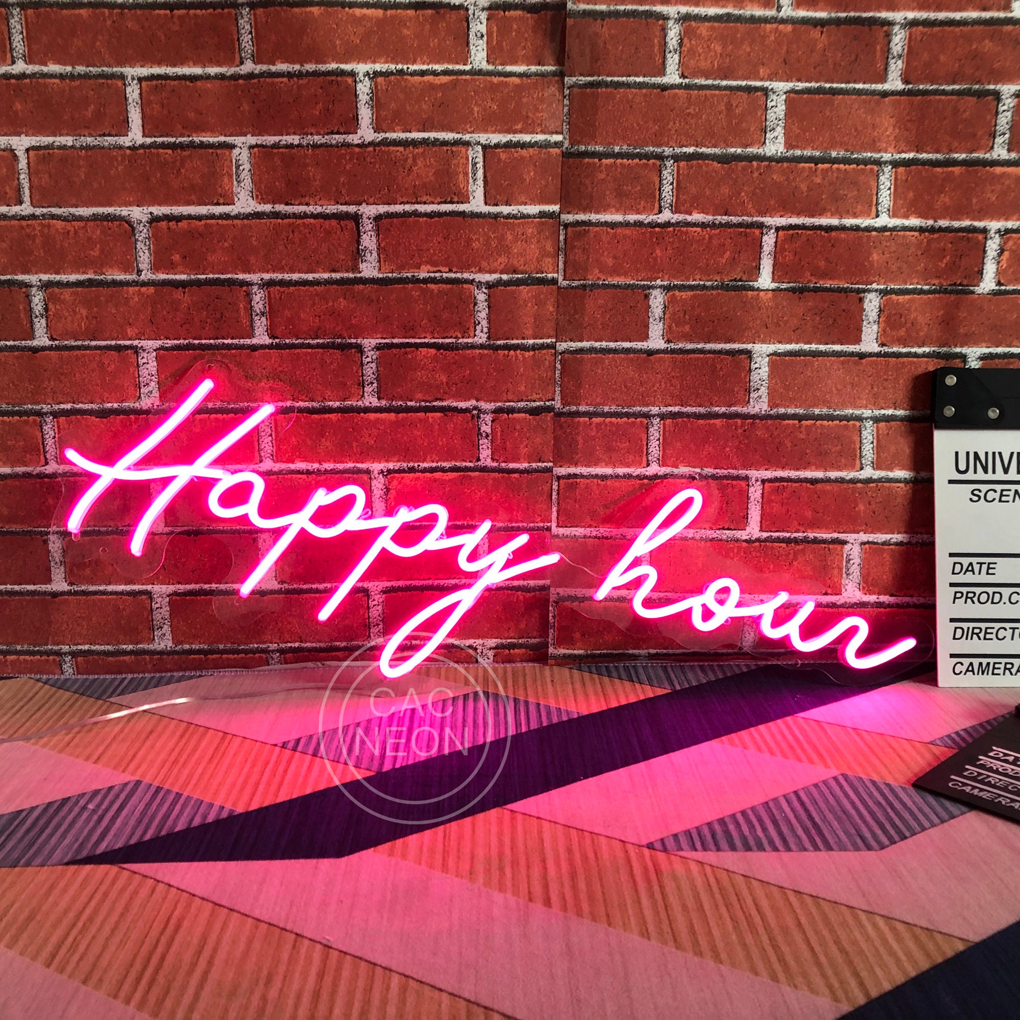 Custom Neon Sign Happy hour NeonPink Led SignNeon Sign Wall Etsy