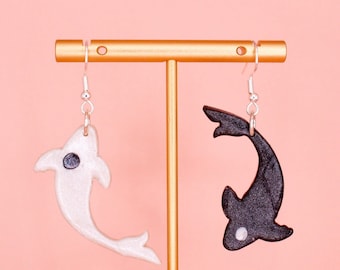 Yin Yang Koi Fish Earrings | Handmade Polymer Clay Earrings - Hypoallergenic
