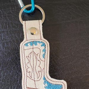 Blue Cowboy Boot Keyring, bag charm