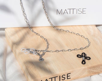 MATTISE Zilver Unisex Staal Brillenkoord met Grote Schakels — Brillenkoordje Dames en Heren — Lang Zonnebril Koordje — Brilketting